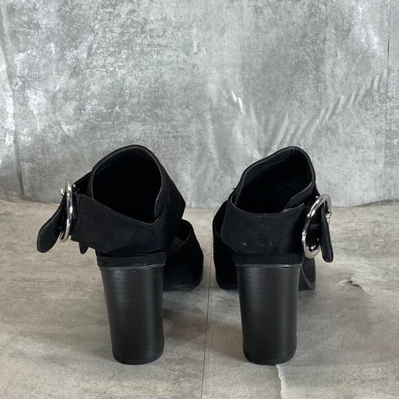 MADDEN GIRL Women's Black Darlynn City Peep-Toe Block-Heel Sandals SZ 8.5 - Picture 6 of 9
